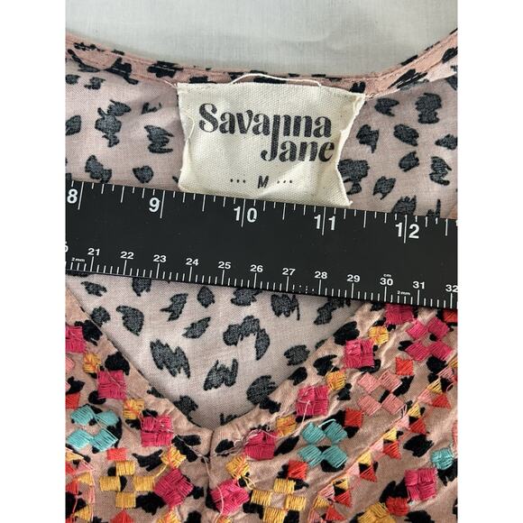 Whimsigoth Savannah Jane Boho Cottage Feminine Animal Print Embroidered Size M - Picture 4 of 7
